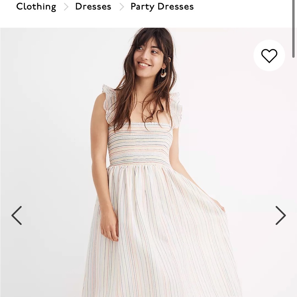 Ruffle-Strap Smocked Dress in Rainbow Stripe